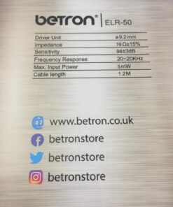 Betron ELR50 in Ear Headphones Earphones Wired with Noise Isolating Earbuds Tangle Free Cord Lightweight Carry Case Soft Ear Buds 3.5mm Plug (Black) Black 48 71p9wHVFm0L