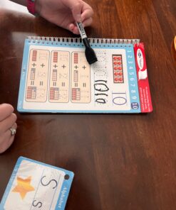 Think2Master Write & Clean Laminated Workbook & Flash Cards - Alphabet, Numbers & Words Reusable Book for PreK & Kindergarten. (1 Dry Erase Marker, 2 Rings). Learn to Read & Write, Count & Add 18 71pAHp92CfL