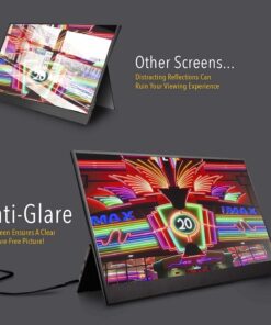 SideTrak Solo Pro Portable Monitor 15.8” FHD 1080P LED Anti-Glare IPS Screen | Works with Mac, PC, Chrome, PS4, Xbox & Switch | Powered by USB or Mini HDMI | Built-in DisplayPort, Speakers & HDR Non-Touchscreen 24 71pAZr3238L