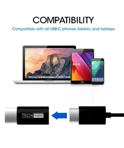 TechMatte Micro USB to USB C Adapter, Converts Micro USB Female to USB C Male (2 Pack, Black) 22 71pAZwLmOQL