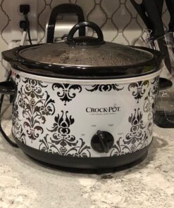 Crock Pot 4.5 Quart Manual Slow Cooker, Damask Pattern, White 25 71pAnbsJ7L