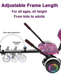 FLYING-ANT Hoverboard, 6.5 Inch Self Balancing Hoverboards with Bluetooth and LED Lights, Hover Board for Kids Teenagers A12 Black+Pink 10 71pAspWkrxL