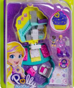 Polly Pocket Playset, Travel Toy with 2 Micro Dolls & Surprise Accessories, Pocket World Cupcake Compact, Food Toy 21 71pBSu8WVaL