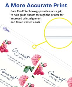 Avery Printable Business Cards, Inkjet Printers, 200 Cards(Pack of 1), 2 x 3.5, Clean Edge, Heavyweight (8871) Matte White 13 71pC8c9lHcL