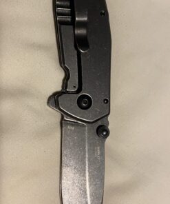 CRKT Squid Folding Pocket Knife: Compact EDC Straight Edge Utility Knife with Stainless Steel Blade and Framelock Handle Black Stonewash 44 71pCpuwOHFL