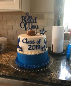 So Proud of You Cake Topper - Senior Graduation Party Decorations - High School College Graduation Cake Topper - Congrats Grad Party Decorations Supplies (Blue) 16 71pDGJjq8L