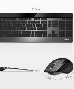 RAPOO Wireless Keyboard and Laser Mouse Combo,Multi Device (Bluetooth 4.0+3.0+2.4G) Keyboard and Mouse Set,Ultra-Slim Computer Keyboard Compact Design for Windows/Android/Mac OS 9900M 18 71pDP3PKDqL
