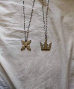 XOFOAO Kingdo Heart Sora's Crown & Roxas's Cross Necklaces 14 71pDoE6VDmL