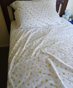 Amazon Basics Kid's Soft Easy-Wash Lightweight Microfiber 3-Piece Sheet Set, Twin, Gold Stars 14 71pEf4FlvcL