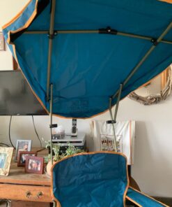 Quik Shade MAX Shade Relaxing Chair With Cup Holders, Foldable, Aluminum, Blue 45 71pFQClnkqL