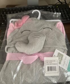 Hudson Baby Unisex Baby Cotton Animal Face Hooded Towel, Pretty Elephant, One Size 27 71pFTfFi2oL