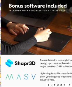 Wacom Intuos Pro Medium Bluetooth Graphics Drawing Tablet, 8 Customizable ExpressKeys, 8192 Pressure Sensitive Pro Pen 2 Included, Compatible with Mac OS and Windows,Black Regular 23 71pFYGHBdL