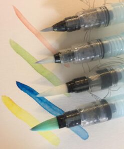 Pentel Arts Aquash Water Brush Assorted Tips, 4 Pack Carded (FRHBP4M), White, Small 4 Pack Assorted 36 71pHpa8ERDL