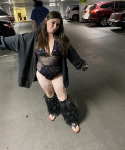 Leg Avenue Women's Furry Festival Leg Warmers Black/Silver 24 71pHrIckvL