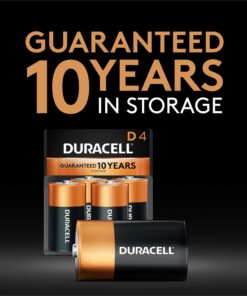 Duracell Coppertop D Batteries, 4 Count Pack, D Battery with Long-lasting Power, All-Purpose Alkaline D Battery for Household and Office Devices 11 71pI0h37fzL