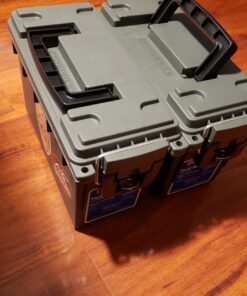 Sheffield 12626 Field Box, Plastic Ammo Can for Pistol, Rifle, and Shotgun Ammo, Water Resistant Storage Box w/ 3 Locking Options, Olive Drab Green Cans, Made in The U.S.A. 39 71pIa35HjwL