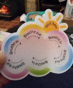 Cusprtm 48 Pcs Anxiety Sensory Stickers, 2 Textured Tactile Rough Calm Stickers Large Size Breathing Stickers Mindfulness Stickers for School Office Classroom Adults Teens Sensory Items 59 71pIsAqlxBL