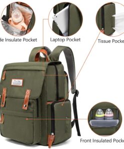 Diaper Bag Backpack Frank Mully Large Multifunction Travel Baby Bag for Mom Dad Army Green 10 71pJnBTOlBL