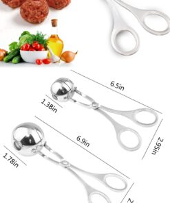 Meat Ballers, JUSTDOLIFE Stainless Melon Ballers Non-Stick Tongs Cake Pop Meatball Spoon Ice Cream Scoop Cookie Dough Scoop for Fruits, Meatball, Cake, Ice Cream, Melon (2 Pack) 15 71pJtbJHCNL