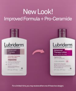 Lubriderm Advanced Therapy Fragrance Free Moisturizing Hand & Body Lotion + Pro-Ceramide with Vitamins E & Pro-Vitamin B5, Intense Hydration for Itchy, Extra Dry Skin, Non-Greasy, 6 fl. oz 6 Fl Oz (Pack of 1) 11 71pLjNhSrmL