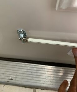 SKEMIX 5/16-Inch Swivel End Sash Curtain Rods - 2 Rods - 21 - 38 Inch Adjustable Width, White with Nickel Ends 34 71pLkH NEvL