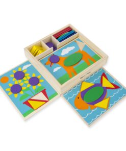 Melissa & Doug Beginner Wooden Pattern Blocks Educational Toy With 5 Double-Sided Scenes and 30 Shapes 21 71pMQUG Q1L 1