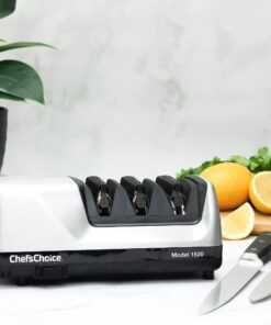 Chef'sChoice Hone Electric Knife Sharpener for 15 and 20-Degree Knives 100% Diamond Abrasive Stropping Precision Guides for Straight and Serrated Edges, 3-Stage, Gray Chef'sChoice 11 71pMYj6NDHL