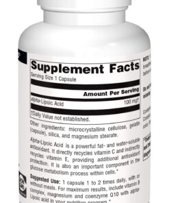 Source Naturals Alpha Lipoic Acid 100 mg Supports Healthy Sugar Metabolism, Liver Function & Energy Generation - 120 Capsules 120 Count (Pack of 1) 6 71pMoQtolFL