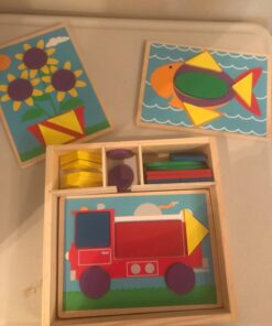Melissa & Doug Beginner Wooden Pattern Blocks Educational Toy With 5 Double-Sided Scenes and 30 Shapes 28 71pNG IeTDL 1