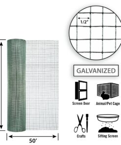 Alternative view of Garden Zone 100515944 36 inches x 50 feet 19-Gauge Galvanized Hardware Cloth Foot 36" x 50' 1/2-Inch Openings