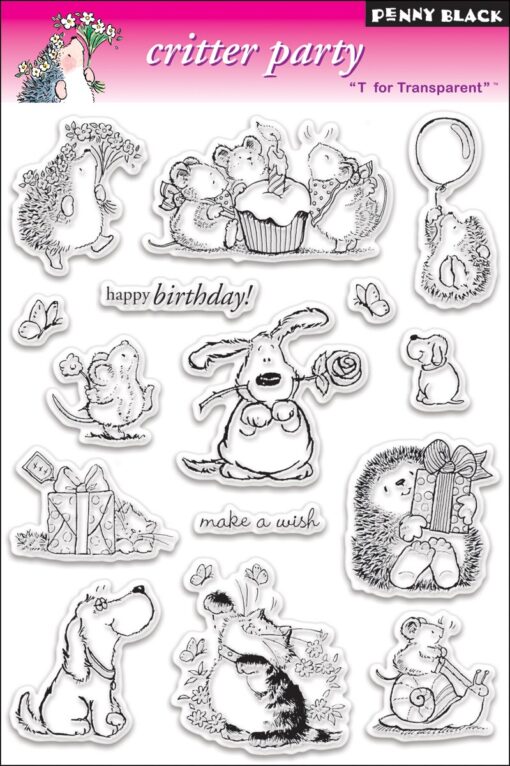 Penny Black PB30013 Clear Stamp Set, Critter Party