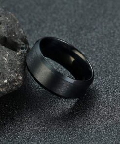 VNOX Personalized Custom 8MM Stainless Steel Plain Wedding Band Ring for Men,Black/Gold Plated/Silver Black-Engraving 8 12 71pPjbLBTuL 1