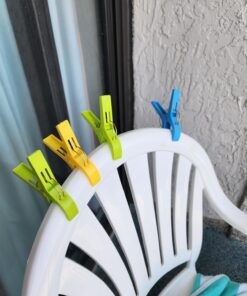 ESFUN 16 Pack Beach Towel Clips Holder for Pool Chairs on Cruise-Jumbo Size,Plastic Clothes Pegs Hanging Clip Clamps to Keep Your Towel from Blowing Away,Fashion Bright Color 16pcs 29 71pPoE2r5hL