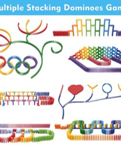 Alternative view of Lewo 1000 PCS Dominoes Set for Kids Wooden Building Blocks Bulk Dominoes Racing Tile Games with Extra 11 Add-on Blocks and Storage Bag