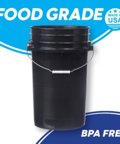 Hudson Exchange Premium 7 Gallon Bucket, HDPE, Black Pack of 1 12 71pQU0fEPEL