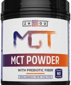 Zhou MCT Powder With Prebiotic Acacia Fiber | Zero Net Carbs | Keto Friendly Fat & Fiber Source | Easy To Digest | 45 Servings, 14.5 oz 23 71pQV9Y4DEL