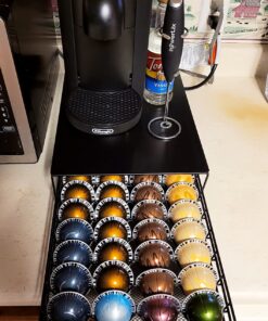 Nifty Vertuoline Rolling Coffee Pod Drawer – Satin Black Finish, 40 Pod Capsule Holder, Compact Under Coffee Pot Storage, Office or Home Kitchen Counter Organizer Satin Black Finish | 40 Pod Capsule Holder 49 71pQbWKJJhL