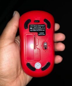 LeadsaiL Wireless Computer Mouse, 2.4G Portable Slim USB Mouse, Silent Click Cordless Mouse 3 Adjustable Levels, 4 Buttons Laptop Mouse for Windows Mac PC Notebook AA Battery-Red 47 71pQfGulUZL