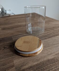 Newerlives Air Tight Storage Jar, Glass Storage Tank with a Natural Bamboo Lid, 450 ML, 650 ML, 950 ML (Bamboo, 450ML) 21 71pRRd0y3VL