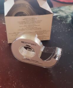 Amazon Basics Double Sided Tape with Dispenser, Narrow Width, 1/2 x 252 inches, 3-Pack, Translucence 24 71pRjIe33EL