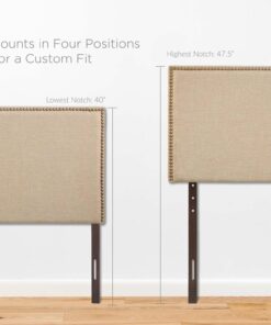 Modway Region Linen Fabric Upholstered Queen Headboard in Cafe with Nailhead Trim Café 20 71pTctTPXYL