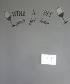 Blinggo WINE A BIT you'll feel better Quote Letter Wall Sticker Decal Home Arts Dinning Kitchen Lounge Decor Wall Decoration 22''X10'' Black 25 71pUPNvWm5L