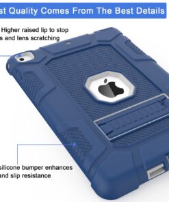 Rantice iPad 6th Generation Cases, iPad 5th Generation Case, iPad Air 2 Case, iPad 9.7 Case, Shockproof Rugged Drop Protection Cover Built with Kickstand for iPad 9.7'' A1893/A1954/A1822/A1823 Navy Blue+Gray 16 71pVy4x9vGL