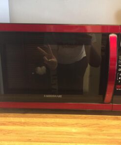 Farberware Countertop Microwave 1000 Watts, 1.1 cu ft - Microwave Oven With LED Lighting and Child Lock - Perfect for Apartments and Dorms - Easy Clean Metallic Red 48 71pWehJSxIL