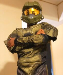 Master Chief Classic Muscle Costume, Large (10-12) Large (10-12) Kids Classic Costume 19 71pXKnBlbL