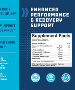 Pre Workout Nitric Oxide Supplement - Extra Strength L Arginine L Citrulline Supplement with Beta Alanine Nitric Oxide Booster for Enhanced Performance Strength Vascularity and Muscle Recovery 11 71pXPI1o9bL