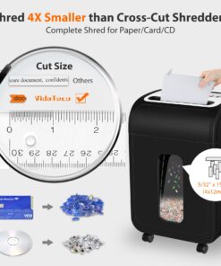 Alternative view of Paper Shredder for Home Office,VidaTeco 14-Sheet 60-Mins Micro Cut Shredder with US Patented Blade,Shred Card/CD/Clip/Staple,Shredder for Home Use Heavy Duty,AUTO Jam Proof,5.3-Gallon Pullout Bin(ETL) P4 14 Sheet
