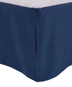 TILLYOU Crib Bed Skirt Navy Pleated for Baby Boys Girls, 100% Natural Soft Dust Ruffle, Standard Nursery Bedding Toddler Bedskirt Solid, 14" Drop Navy Blue Cotton 15 71pYRgTRRLL