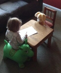 AppleRound Horse Bouncer with Hand Pump, Inflatable Space Hopper, Ride-on Bouncy Animal (Green) Green 22 71pYyhCGpCL