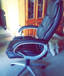 BestOffice Office Chair Cheap Desk Chair Ergonomic Computer Chair with Lumbar Support Arms Headrest PU Leather Modern Rolling Swivel Executive Chair for Back Pain Women Men Adults,Black Black 50 71pZxOpapL